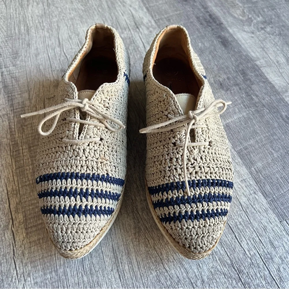 Coclico Women's crochet paddle oxford shoe platform wedge Size 36 US 5.5